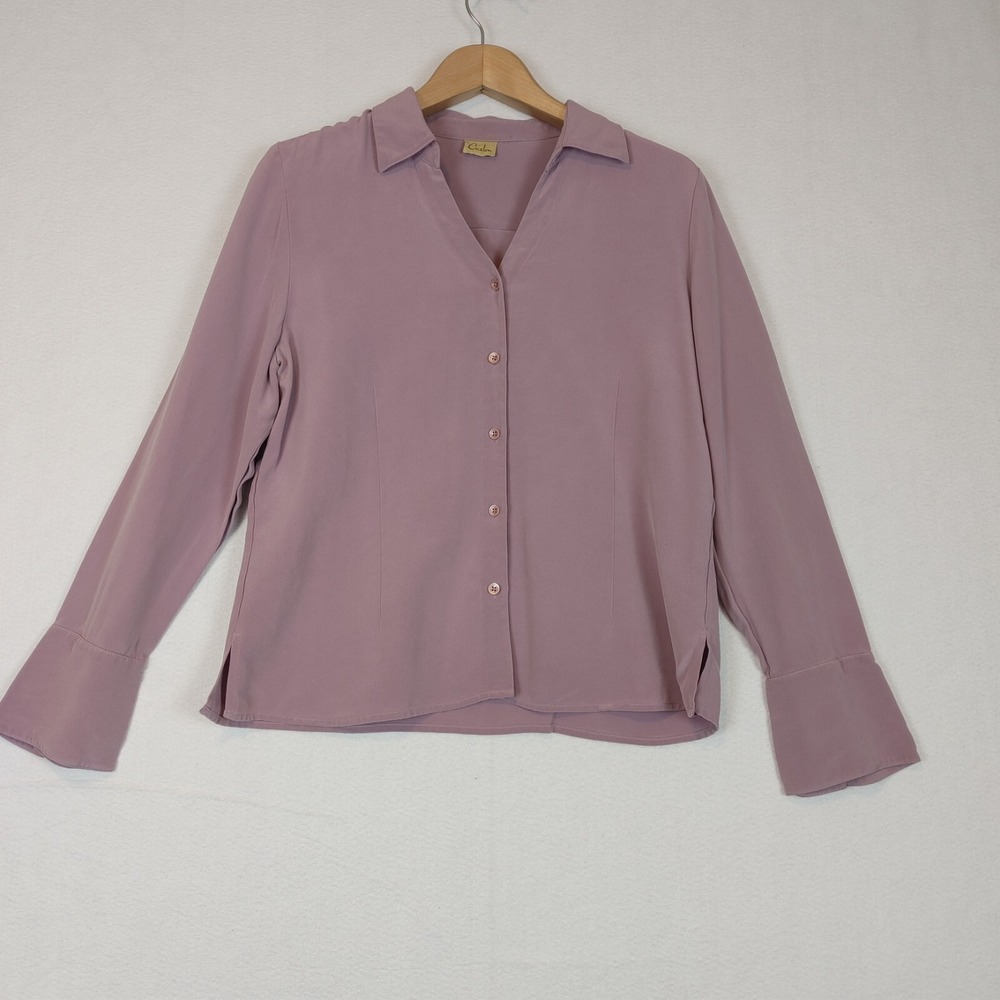 Caslon Womens Casual Long Sleeve Button Collared Blouse Tops Size Large